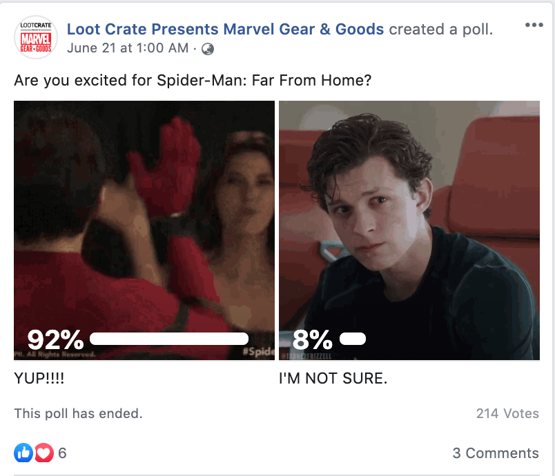Loot Crate Facebook Poll Post
